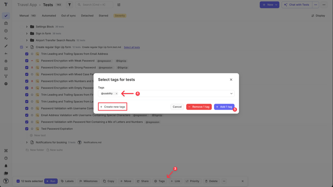 Testomat.io - Add tags